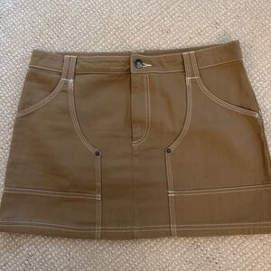 H&M Tan Mini Skirt with Stitch Detail